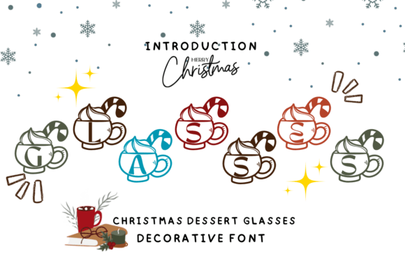 Christmas Dessert Glasses Font for Festive Craft Projects