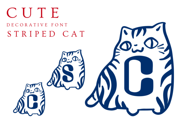 Cute Striped Cat Font for Web Design