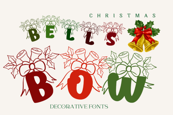Enhance Your Brand with Bells Bow Christmas Font