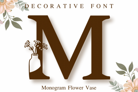 Monogram Flower Vase Font for Business Branding